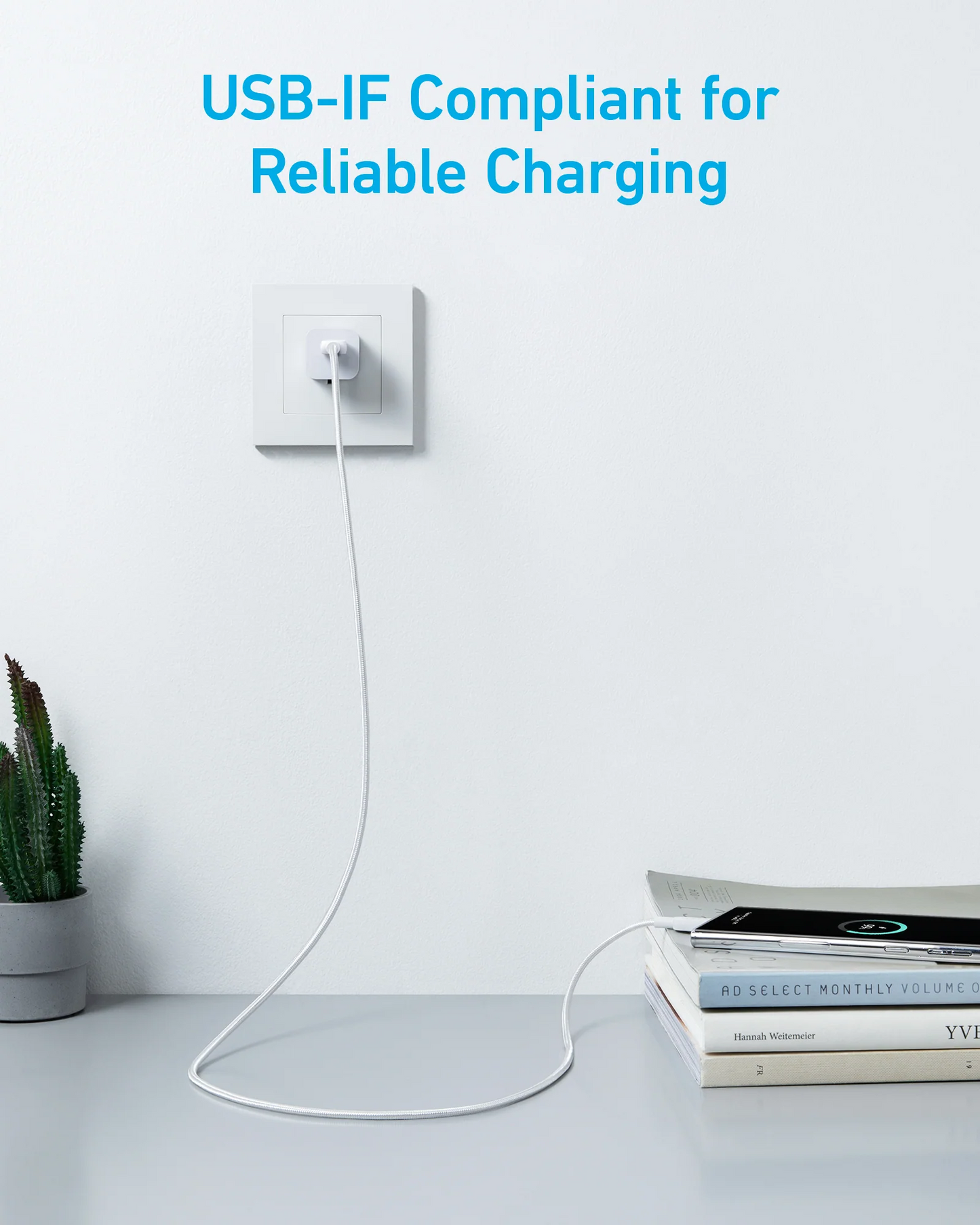 USB-A to USB-C Anker 322 Data and Charging Cable, 18W, 1.8m, White A81H6G21