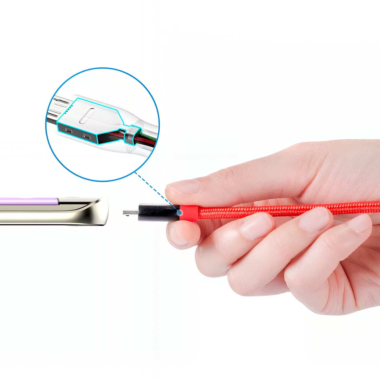 USB-A - microUSB Anker PowerLine+ data- och laddningskabel, 18W, 0.91m, Röd A8142G91