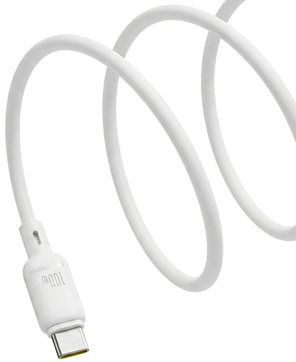 USB-C till USB-C Data- och Laddningskabel Baseus Silky, 100W, 1m, Vit P10377704213-00