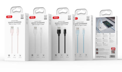 USB-A - Lightning Data- och Laddningskabel XO Design NB291, 18W, 1m, Rosa
