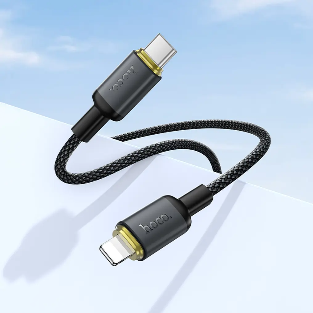 USB-C till Lightning data- och laddningskabel HOCO X128 Benefit, 30W, 1m, svart