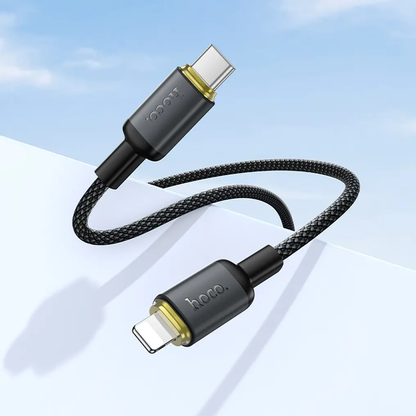 USB-C till Lightning data- och laddningskabel HOCO X128 Benefit, 30W, 1m, svart