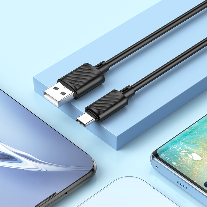 USB-A till USB-C data- och laddningskabel HOCO X88, 18W, 2m, svart