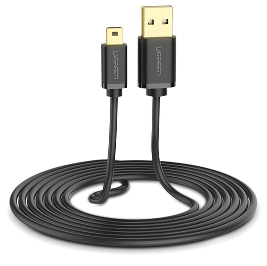USB-A - miniUSB UGREEN US132 data- och laddningskabel, 2m, Svart