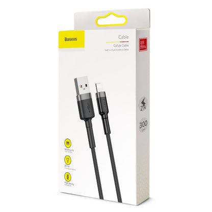 USB-A - Lightning Baseus Cafule data- och laddningskabel, 18W, 3m, Grå CALKLF-RG1
