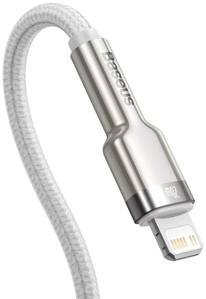 USB-C till Lightning-laddnings- och datakabel Baseus Cafule Metal Series, 20W, 2m, Vit CATLJK-B02