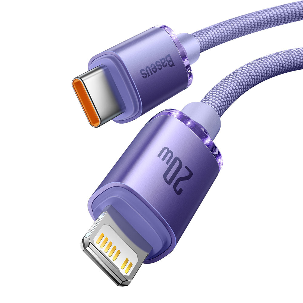 USB-C till Lightning-kabel Baseus Crystal Shine Series, 20W, 2m, Lila CAJY000305