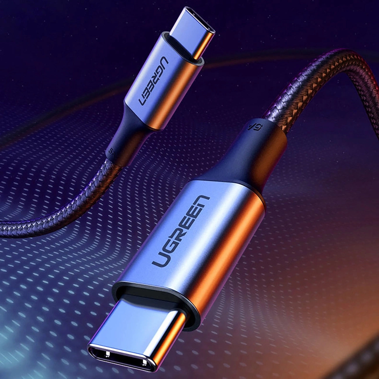 USB-C Data- och Laddningskabel UGREEN US316, 100W, 1.5m, Grå
