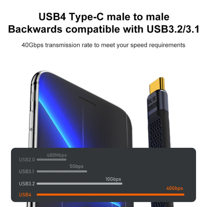 USB-C - USB-C OEM Vinklad 8K Video, 240W, 0.15m, Svart