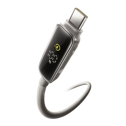 USB-C till USB-C Data- och Laddningskabel Baseus Vipow Display, 100W, 2m, Grå P10381802851-01