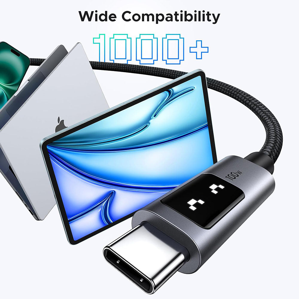 USB-C till USB-C data- och laddningskabel UGREEN L509, 100W, 1m, Grå