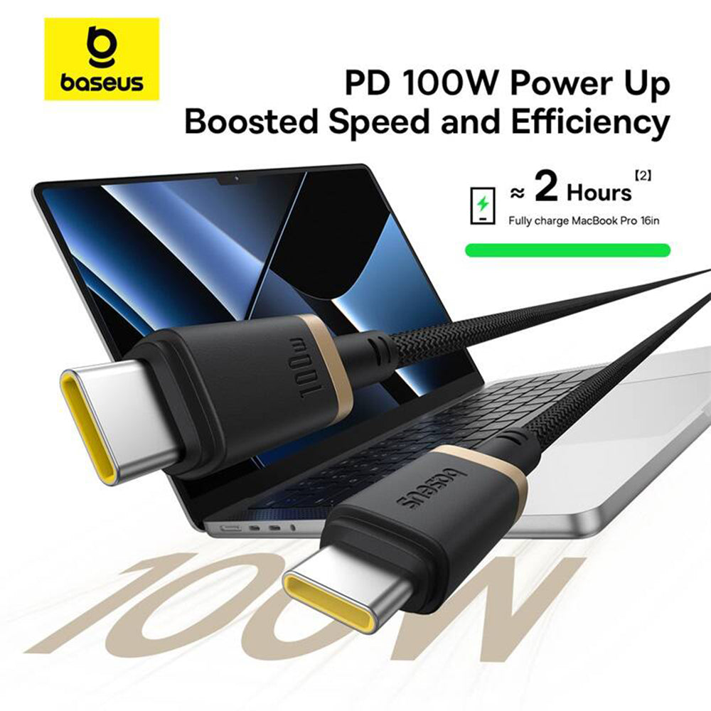 USB-C till USB-C Data- och Laddningskabel Baseus Dura Series, 100W, 2m, Guld P10377803U01-03