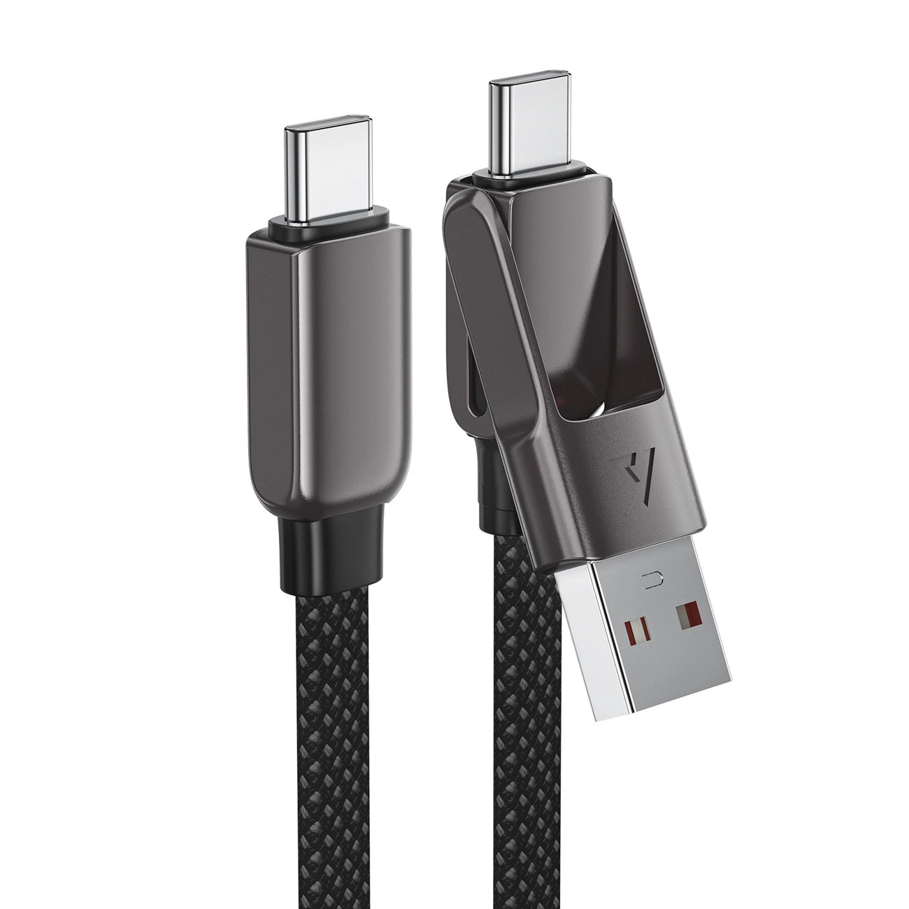 USB-C - USB-A / USB-C Acefast C13-05 data- och laddningskabel, 60W, 0.2m, Svart