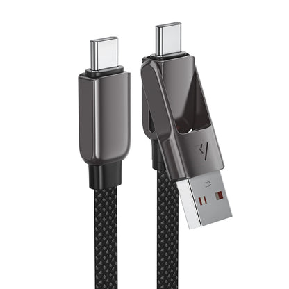 USB-C - USB-A / USB-C Acefast C13-05 data- och laddningskabel, 60W, 0.2m, Svart