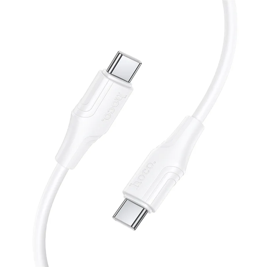 USB-C till USB-C data- och laddningskabel HOCO X124, 60W, 1m, Vit