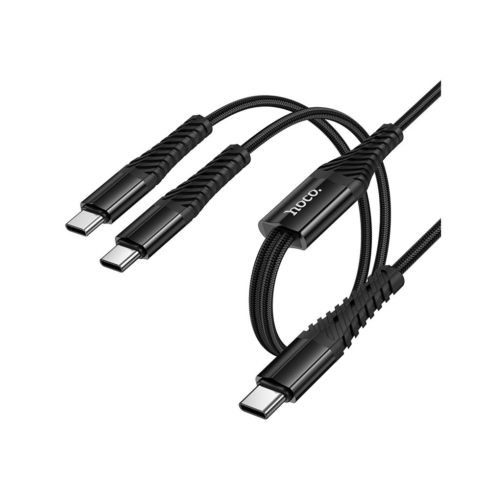 USB-C Laddningskabel - 2 x USB-C HOCO X123, 10W, 1m, Svart