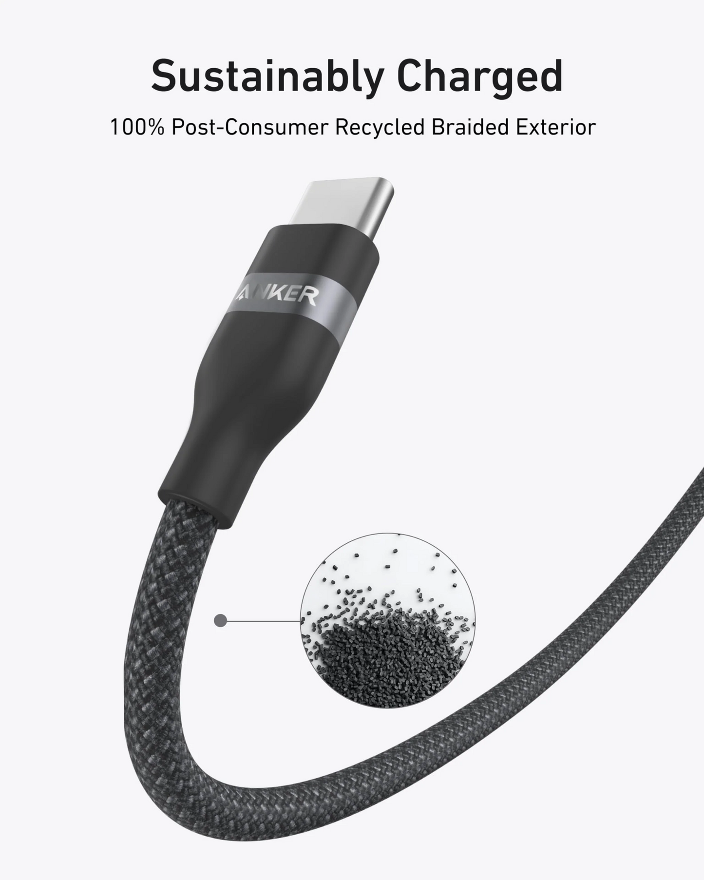 USB-C till USB-C data- och laddningskabel Anker, 240W, 1.8m, Svart A82E2H12