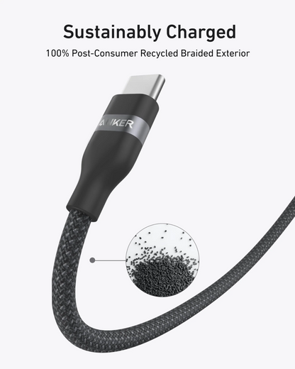 USB-C till USB-C data- och laddningskabel Anker, 240W, 1.8m, Svart A82E2H12
