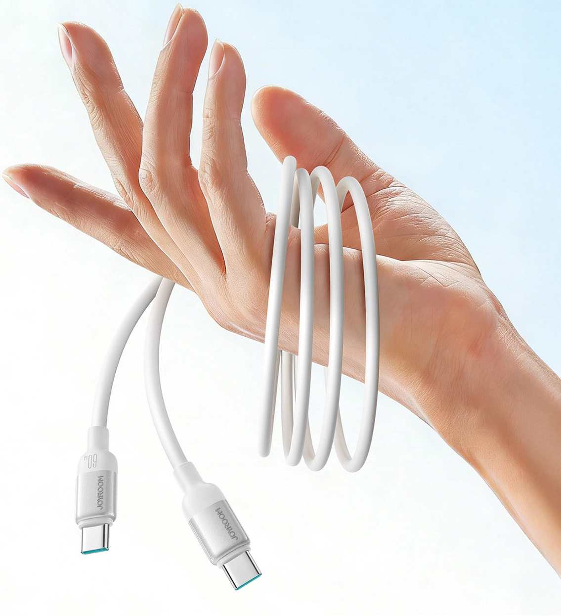 USB-C Data- och Laddningskabel - USB-C Joyroom S-A62 Lively, 60W, 1,2m, Vit