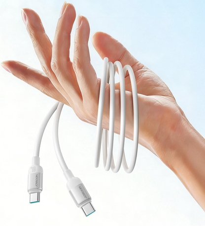 USB-C Data- och Laddningskabel - USB-C Joyroom S-A62 Lively, 60W, 1,2m, Vit