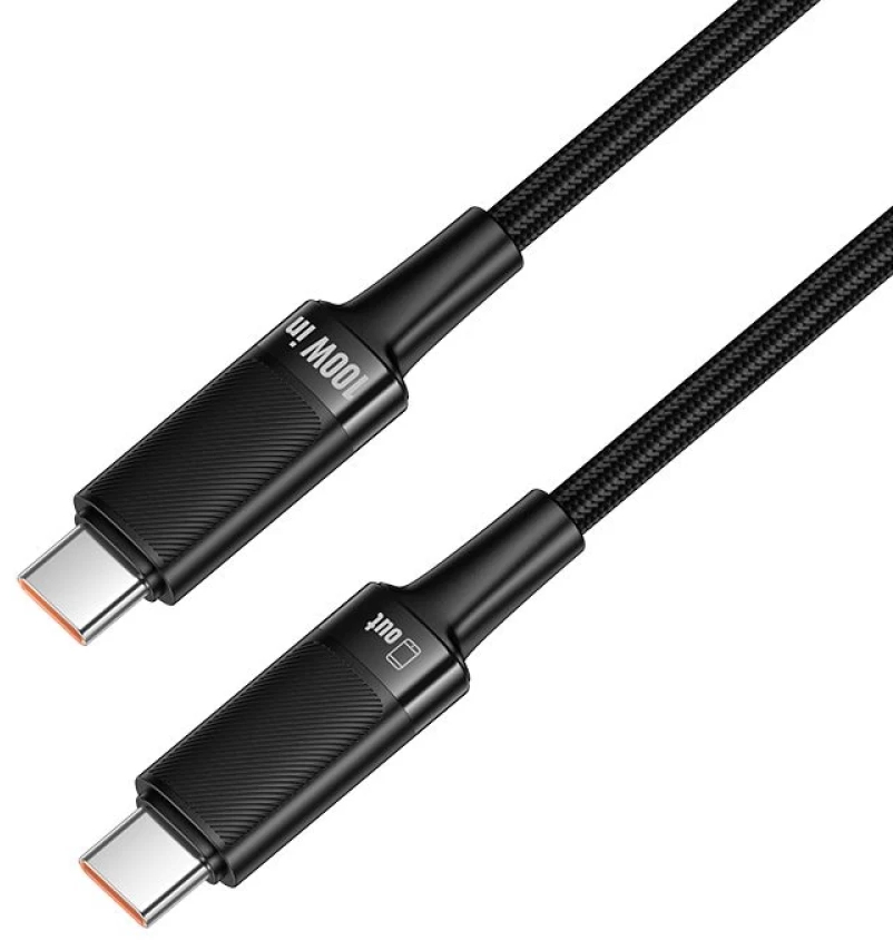 USB-C Data- och laddningskabel - USB-C HOCO U153 Extreme, 100W, 1,2m, Svart