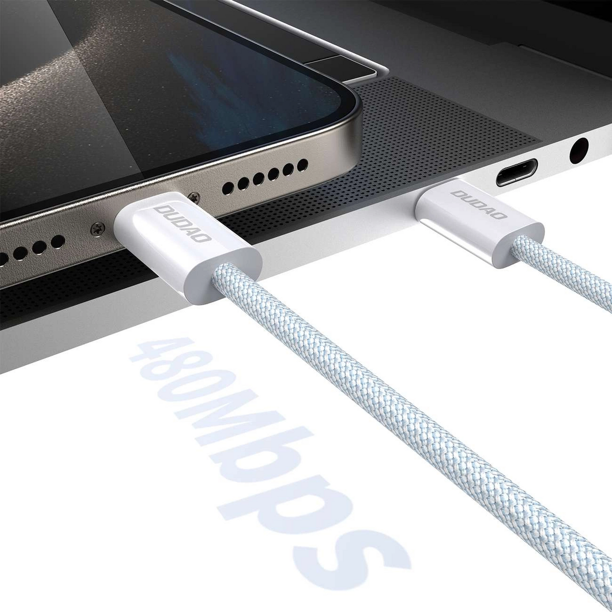 USB-C Data- och laddningskabel - USB-C Dudao L6C, 30W, 2m, Blå