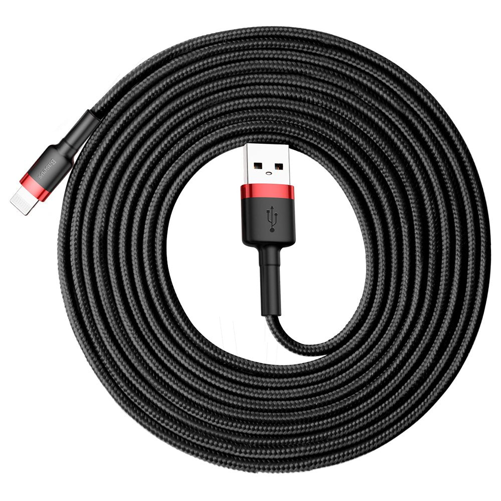 USB-A - Lightning Data och Laddningskabel Baseus Cafule, 18W, 3m, Röd CALKLF-R91