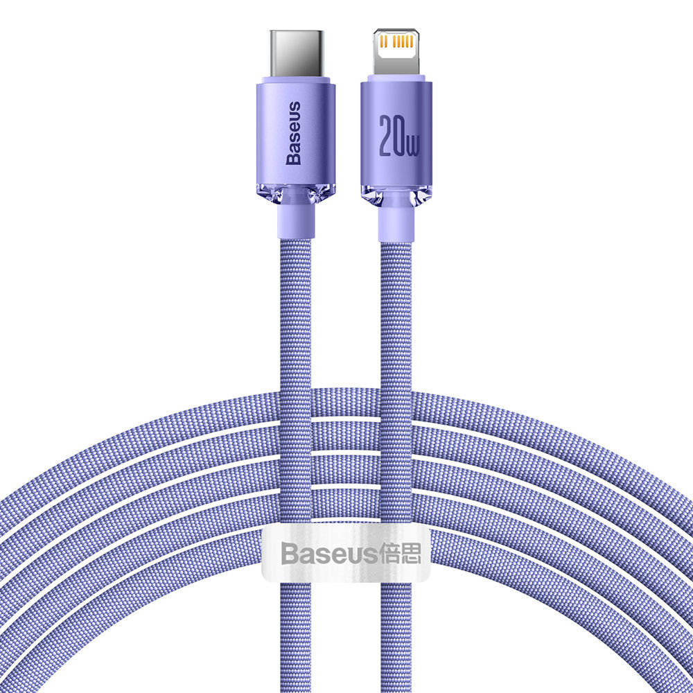USB-C till Lightning-kabel Baseus Crystal Shine Series, 20W, 2m, Lila CAJY000305