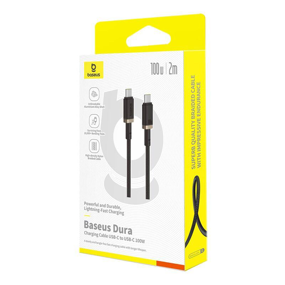 USB-C till USB-C Data- och Laddningskabel Baseus Dura Series, 100W, 2m, Guld P10377803U01-03