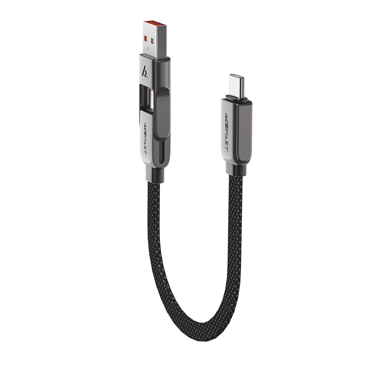 USB-C - USB-A / USB-C Acefast C13-05 data- och laddningskabel, 60W, 0.2m, Svart