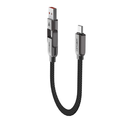 USB-C - USB-A / USB-C Acefast C13-05 data- och laddningskabel, 60W, 0.2m, Svart