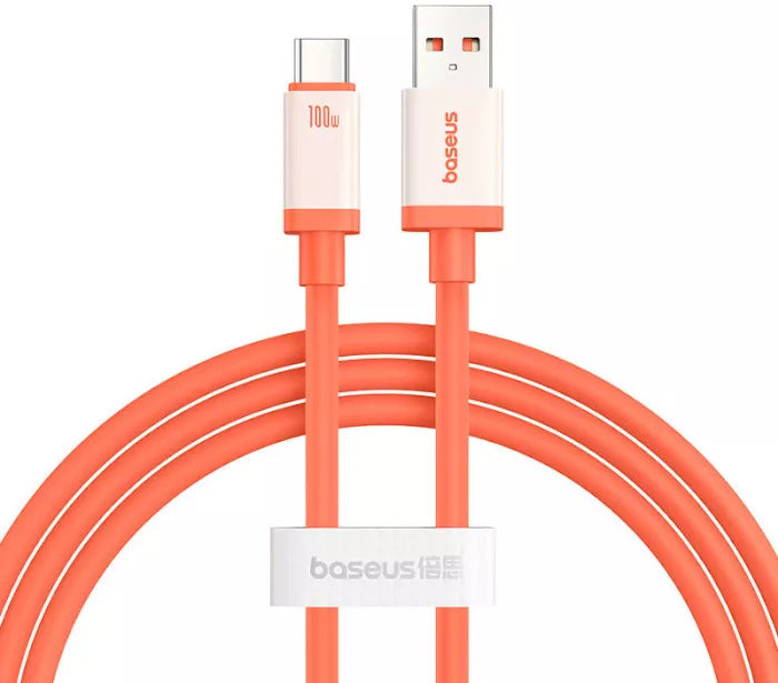 Data- och laddningskabel USB-A - USB-C Baseus Zero Degree Series, 100W, 2m, Röd
