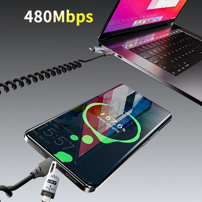 Data- och laddningskabel USB-A / USB-C - Lightning / USB-C Dudao L20 Pro, 65W, 1.5m, Svart
