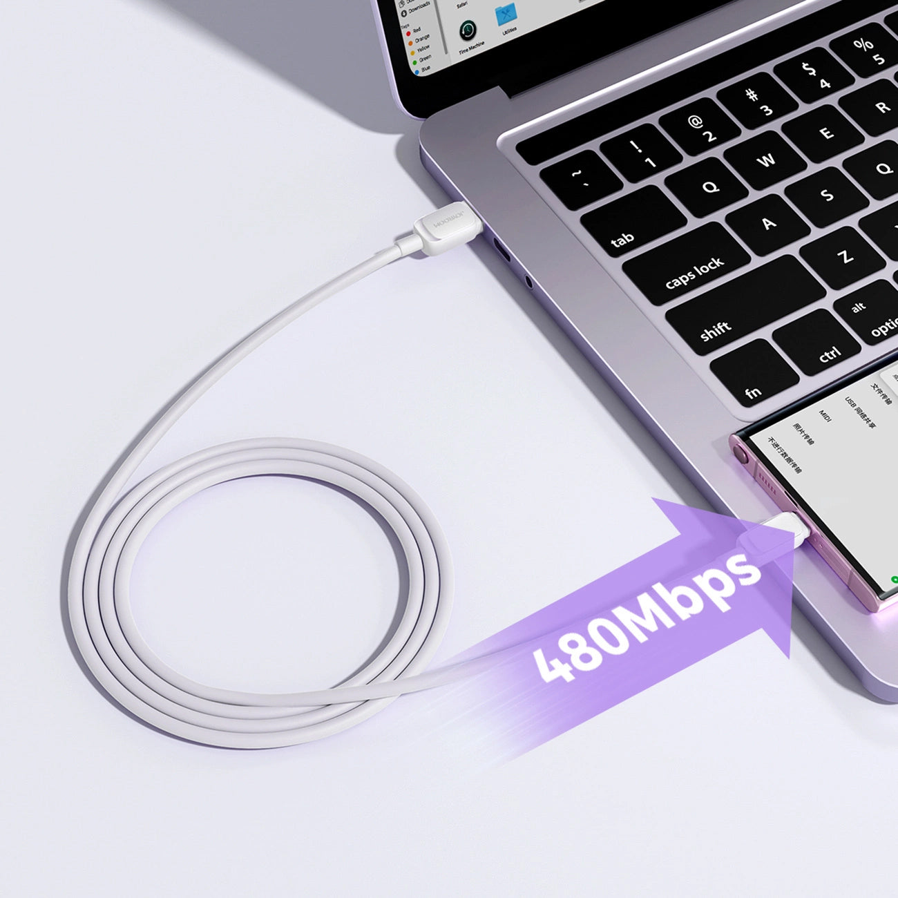 USB-A till USB-C Joyroom S-A14 data- och laddningskabel, 20W, 1.2m, Vit