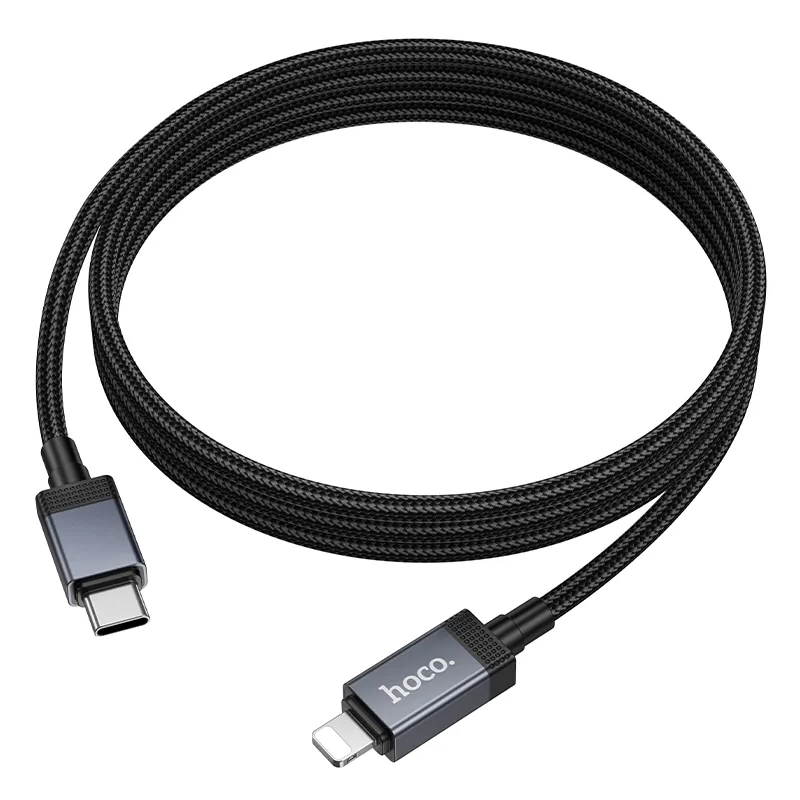 USB-C till Lightning Data- och Laddningskabel HOCO X118 Display, 27W, 1m, Svart