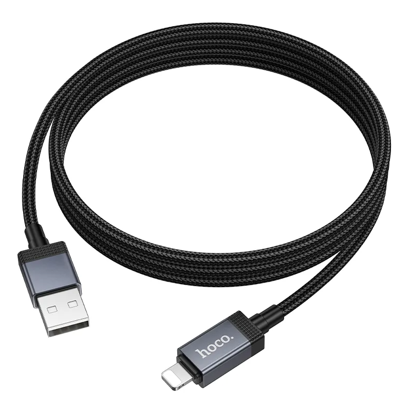 Data- och laddningskabel USB-A - Lightning HOCO X118 Display, 12W, 1m, Svart