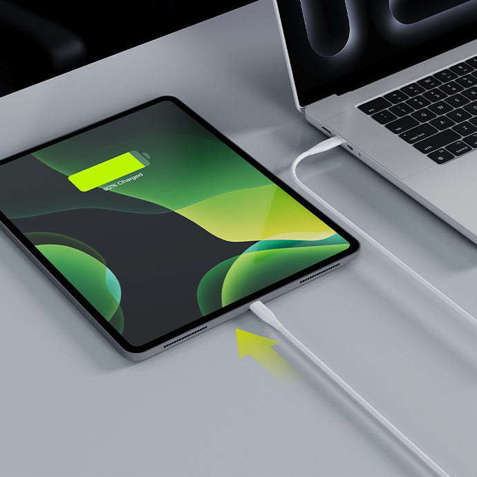 USB-C till USB-C data- och laddningskabel Allity. AUC-02, 100W, 2m, Vit