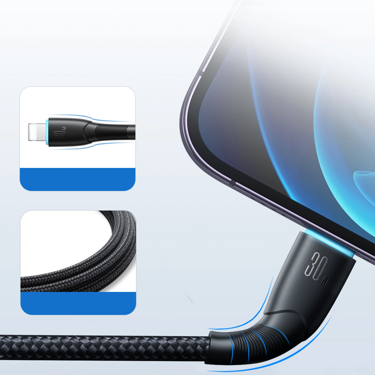 USB-C - Lightning Laddnings- och Datakabel Joyroom S-A32, 30W, 1m, Svart