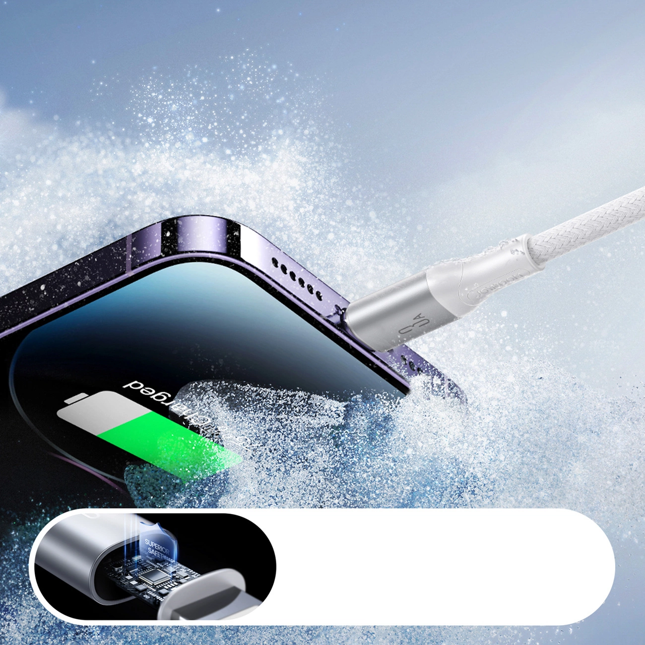 USB-A - Lightning Joyroom S-A28 Flash data- och laddningskabel, 18W, 1m, Vit