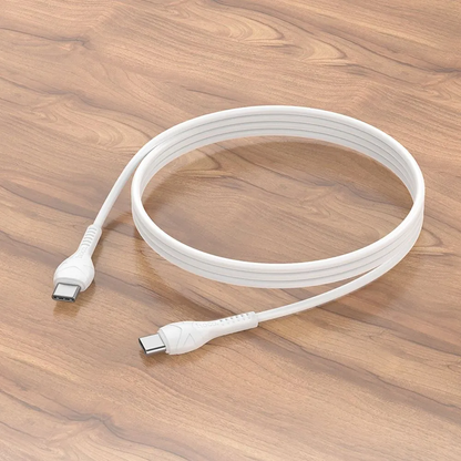 USB-C till USB-C data- och laddningskabel HOCO X37, 60W, 1m, Vit