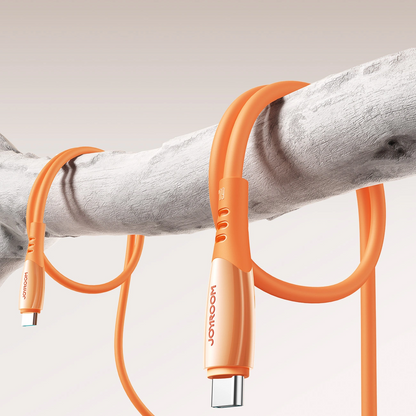 USB-C till USB-C data- och laddningskabel Joyroom S-A59 Vibrant, 60W, 1.2m, Orange