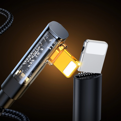 USB-A till Lightning data- och laddningskabel Joyroom S-UL012A6 vinklad, 18W, 1,2m, svart