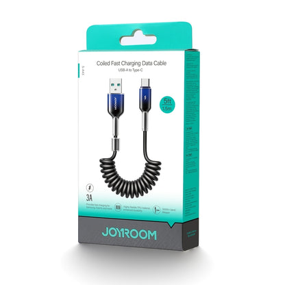 USB-A till USB-C Joyroom S-A43 Crystal data- och laddningskabel, 60W, 1.5m, Svart