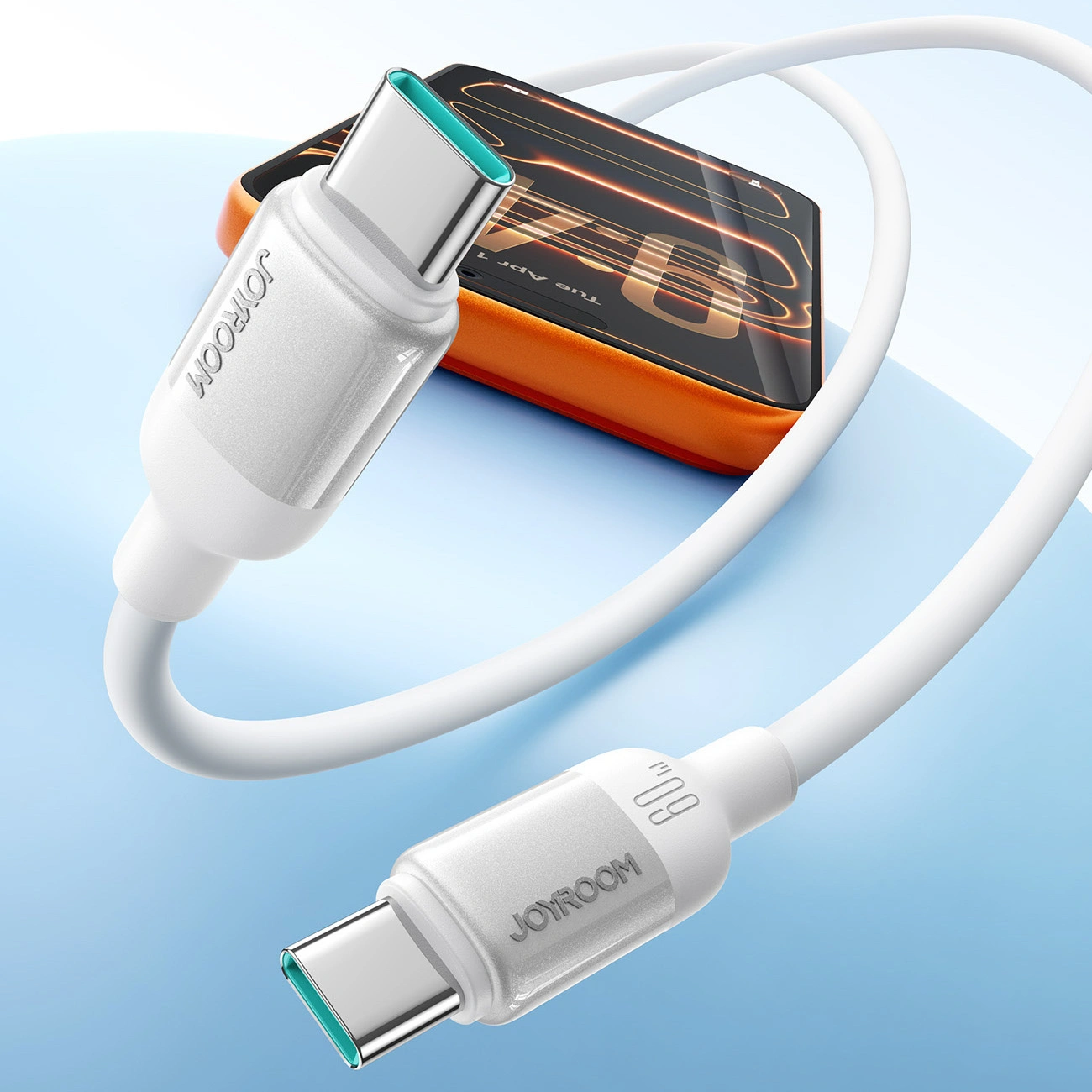 USB-C Data- och Laddningskabel - USB-C Joyroom S-A62 Lively, 60W, 1,2m, Vit