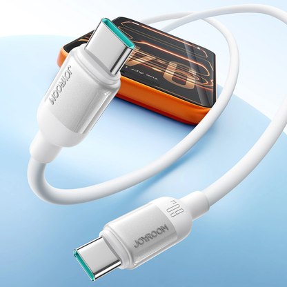 USB-C Data- och Laddningskabel - USB-C Joyroom S-A62 Lively, 60W, 1,2m, Vit