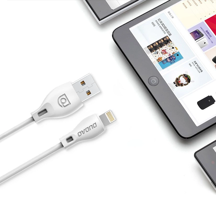 USB-A till Lightning data- och laddningskabel Dudao L4L, 18W, 1m, vit