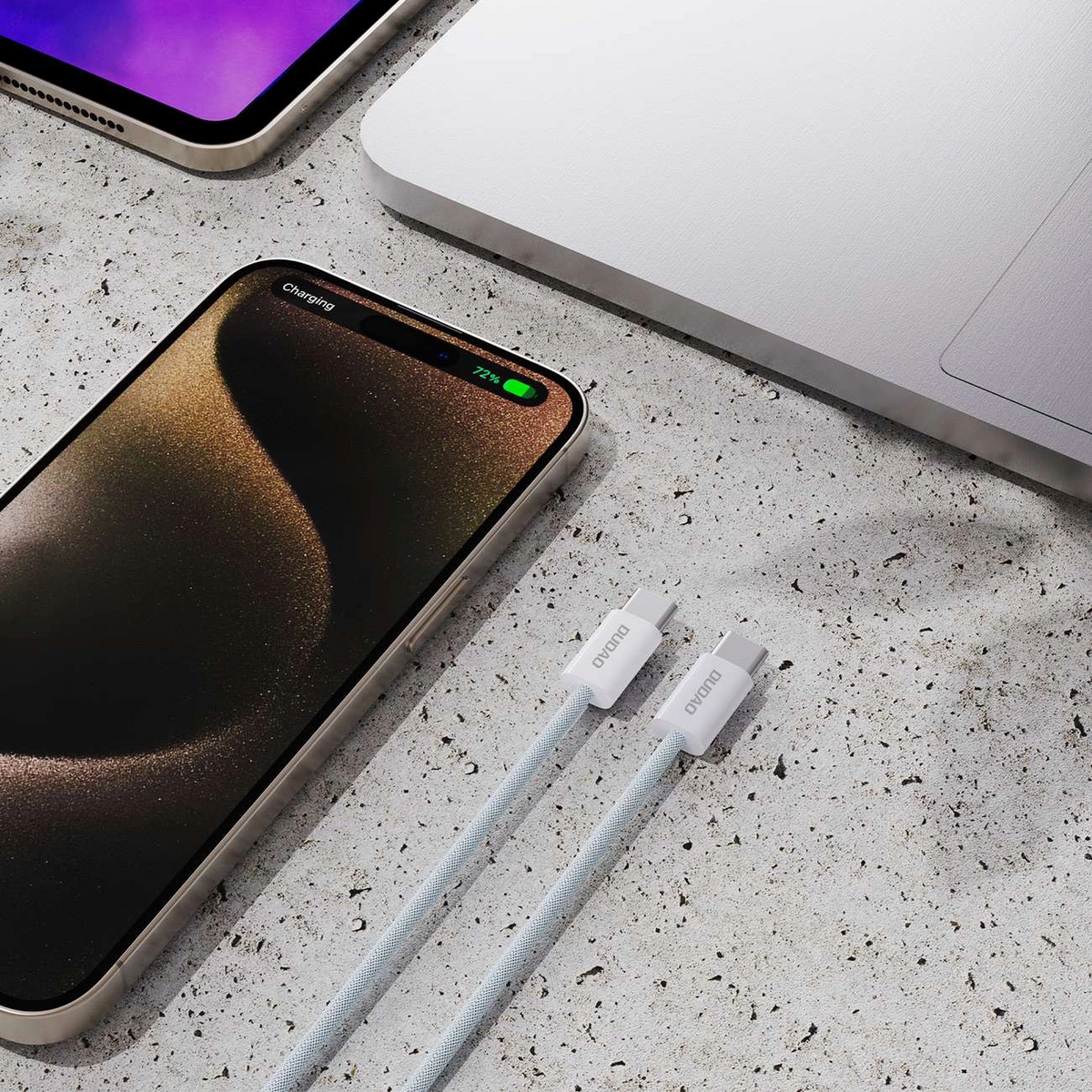 USB-C Data- och laddningskabel - USB-C Dudao L6C, 30W, 2m, Blå