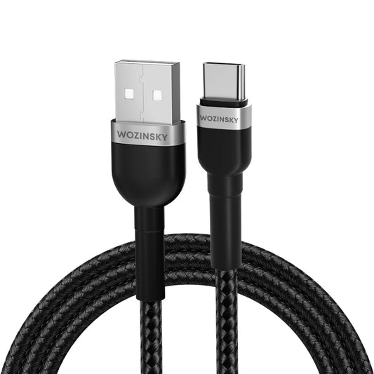 Data- och laddningskabel USB-A till USB-C WZK WNBAC1, 20W, 1m, Svart