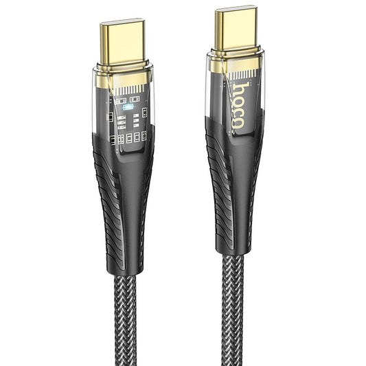 USB-C till USB-C data- och laddningskabel HOCO U121, 60W, 1.2m, Svart