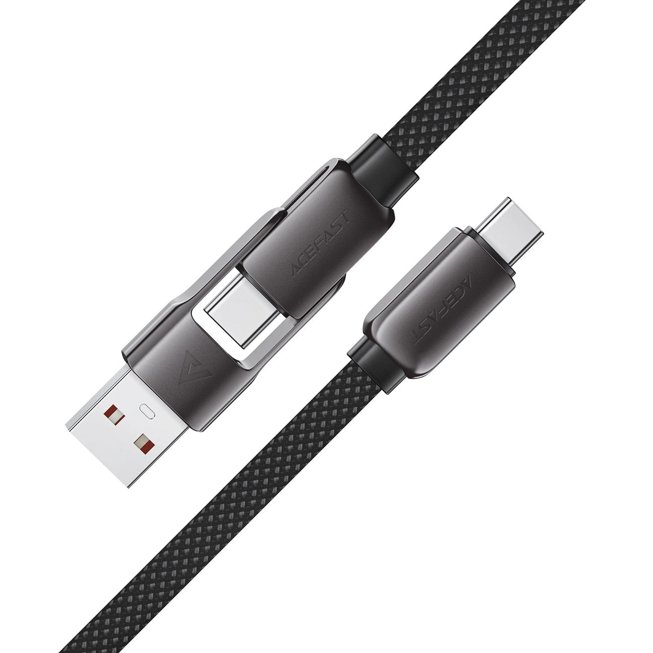USB-C - USB-A / USB-C Acefast C13-05 data- och laddningskabel, 60W, 0.2m, Svart